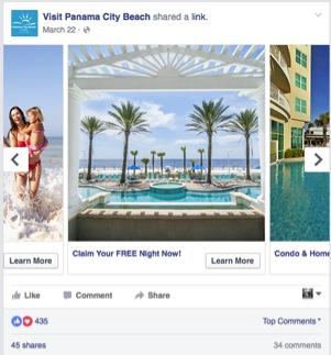 Facebook Carousel Ads Highlights Target active PCB followers and avid fans on Facebook Showcase five images and links within a single ad unit to direct people to specific locations on your website In