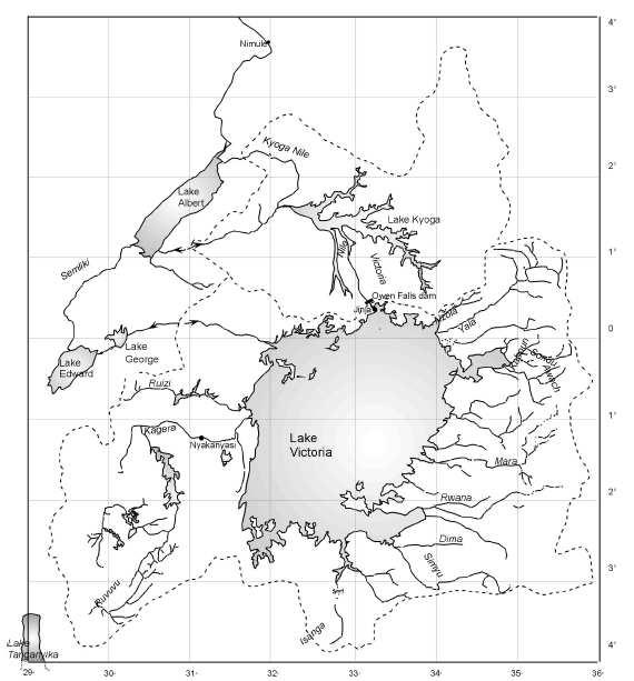 Figure 2.1. Equatorial Lakes Basin (Sutcliffe and Parks, 1999) Water level in Lake Victoria 12.40 12.20 12.00 11.80 11.60 11.40 11.