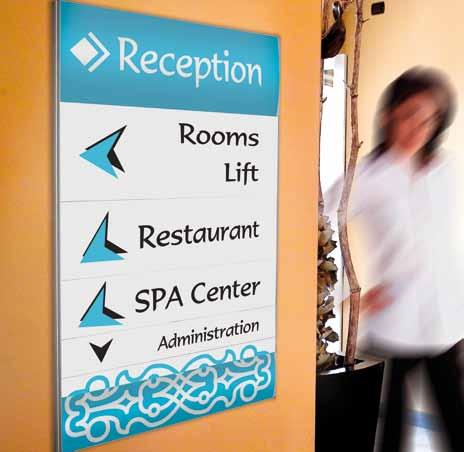 Features n Door signs n Directory signs n Flag and suspended signs n Double sided vertical