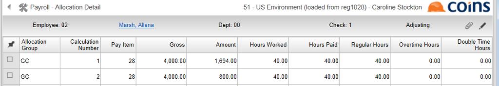 Employee File, and the Earnings Category used on the timecard. This setup allows you to define which type of Payroll transactions should receive certain Allocation Calculations.