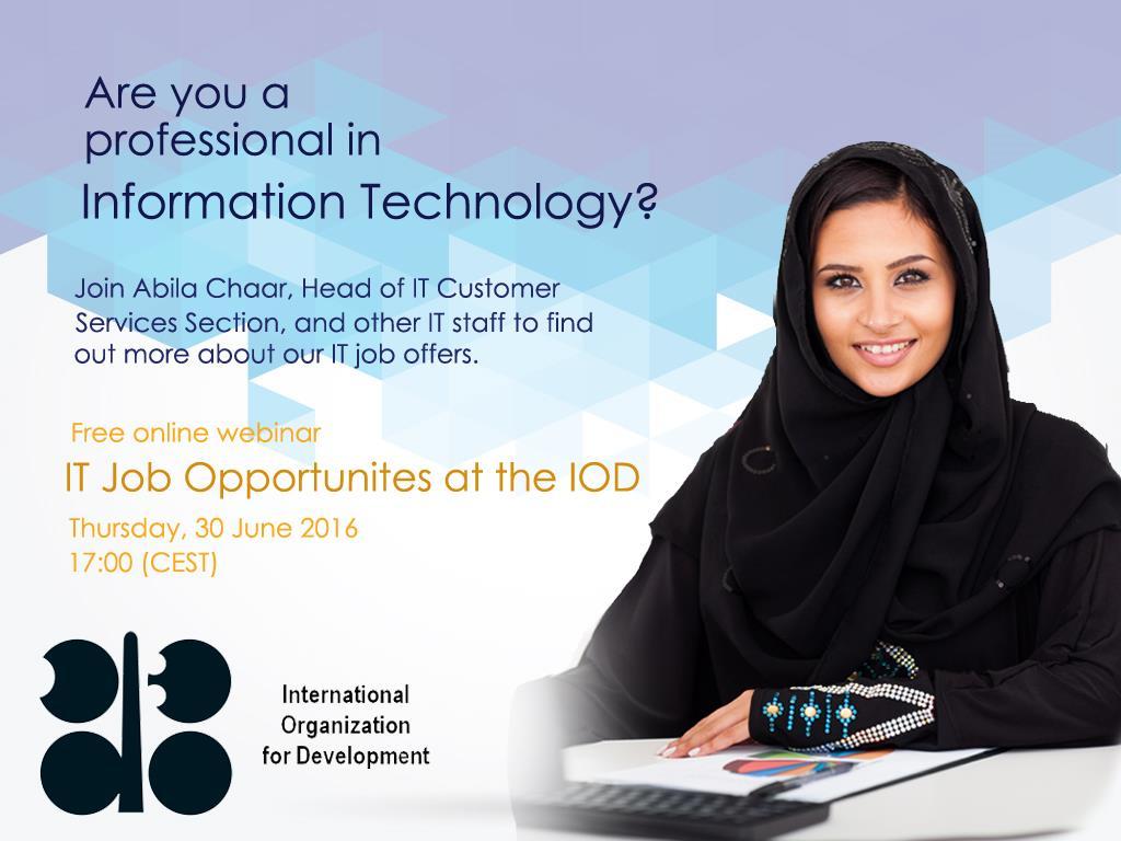 Samples of Webinar Ads for Women in IT Campaigns Did you know you could work at IOD as an IT Professional?