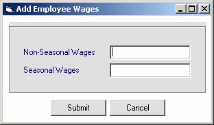The ESC CLAIMS application requires an entry in every field. Wages can be entered on this panel by placing a check in the box beside Add Wages.