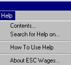 Note: If you installed one of the applications, i.e., ESC Wages and not the other, i.e, ESC Claims, the display shown in Figure 1 3 will only show the button of the installed application.