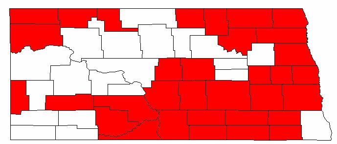Figure 10. North Dakota counties used in JAS segment-level study.