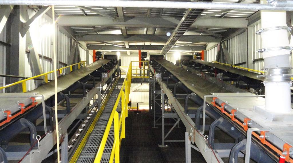 8m) wide inclined conveyor belts designed