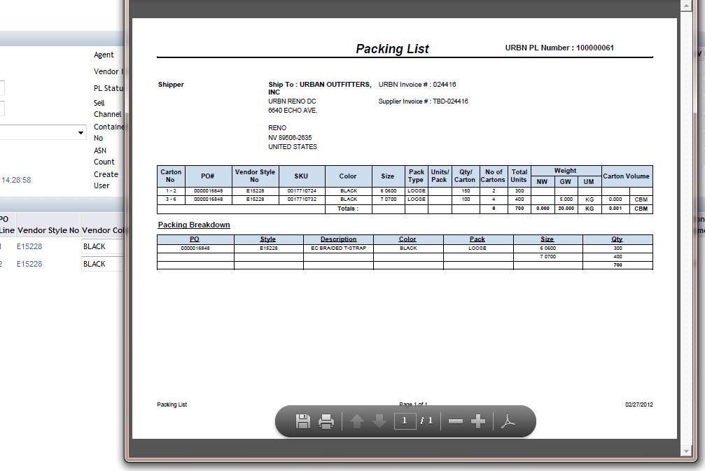 How to Print Packing List To Print the Packing List, select Reports > Print Packing List, a PDF of the PO will pop-up. Please print PDF.
