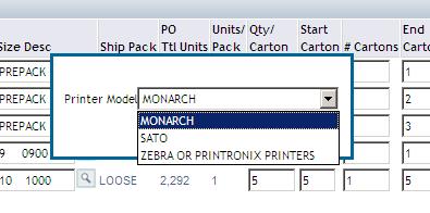 Select Reports > Print UCC-128 Labels in Batch As