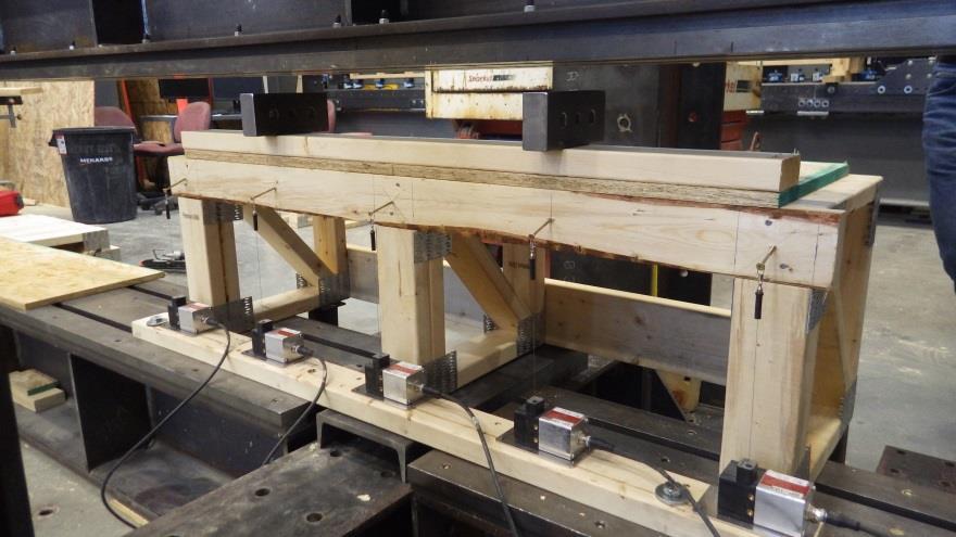 Testing: SBCA Research Report Floor truss end sections assembled with ribbon boards, 23/32ʺ floor sheathing, and 2x4 wall bottom plates were tested.