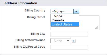 USING STATE AND COUNTRY PICKLISTS After you ve set up and enabled state and country picklists, users can work with them in much the same way as they currently work with other address fields and