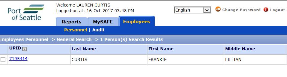 PROCESSING A TERMINATION Click on the employee s UPID number to access the employees