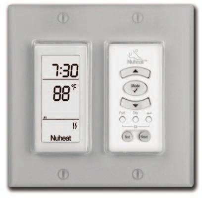 Nuheat Controls Programmable Floor-Sensing Thermostats Harmony Harmony Thermostat Flush-mounted, designer inspired The Harmony thermostat is exclusive to Nuheat.