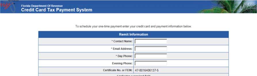 Step 7a Credit Card Payment The next page is the Enter Payment