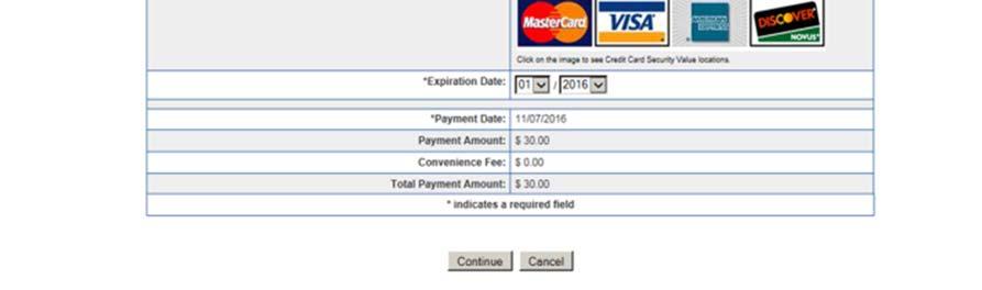 Here Is the Payment Info screen for a credit card.