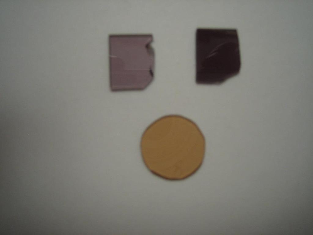 Silica irradiated to different doses (upper 2