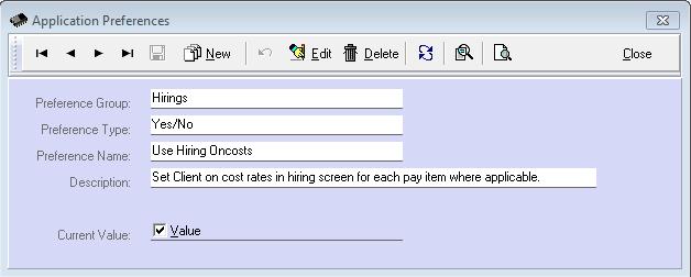 Use Oncost Calculator If the Client rate is to be a percentage mark-up of the Employee rate then check this box ON.