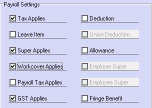 Payroll Settings These setting will determine how the system treats the Pay Item when processing payroll.