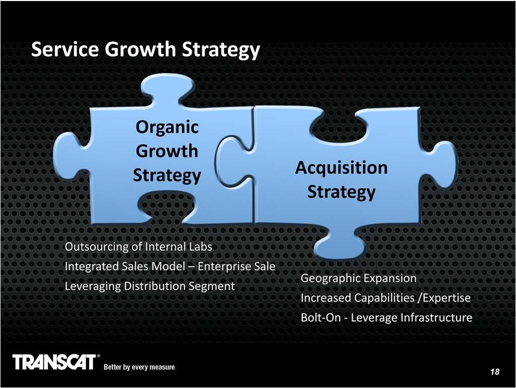 Strategically, we expect to drive double-digit Service revenue growth, we expect to grow organically and we expect to grow through acquisition.