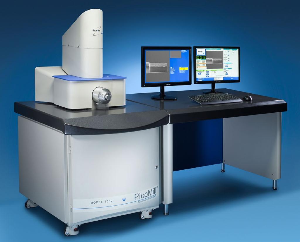MODEL 1080 PicoMill TEM specimen preparation system Combines an ultra-low energy, inert gas ion source, and a scanning electron column with multiple detectors to yield optimal TEM specimens.
