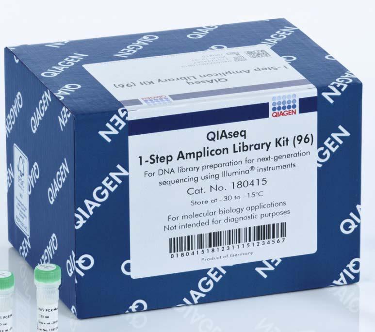 QIAseq 1-Step Amplicon: Fast Library Prep for PCR Products 30 minute single-tube room-temperature library prep for amplicon targeted re-sequencing Purified PCR Products (1-500 ng) GeneRead V2