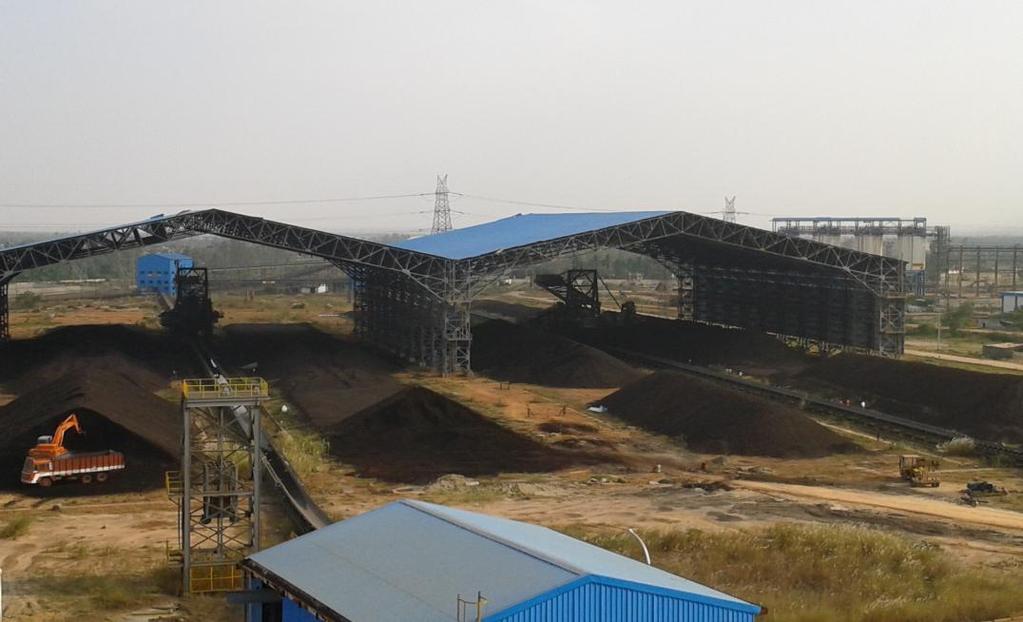 8 LONGITUDINAL COVERED SHED: In this case, coal stockpile will be formed by the conventional rail mounted stacker cum reclaimer.