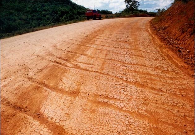 Erodible materials are typically fine grained and have some plasticity. They generally perform well when used in roads on flat terrain or in areas of very low rainfall.