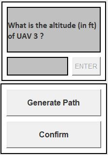 current mission - Details panel shows UAV status - Response panel poses questions about UAV status - Generate paths using path