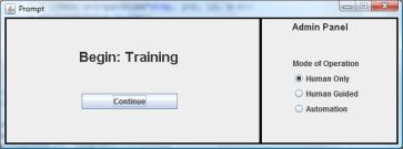 Training Allows practice in all modes with 3 UAVs Select mode in Admin Panel Click