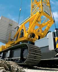 Special cranes Tower cranes on crawler tracks Fast-erecting cranes and top-slewing cranes are available on crawler track travel gear for difficult terrain.