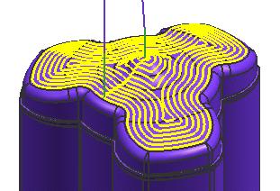 Right: Simulated toolpath for