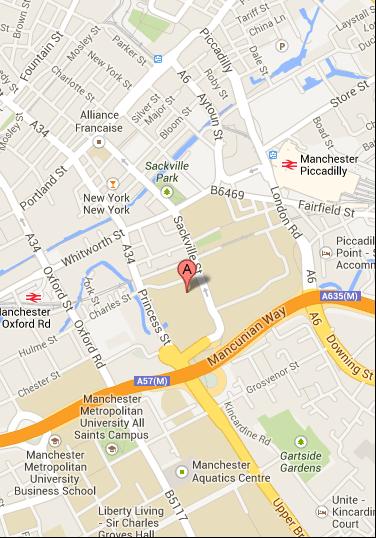 LOCATION Manchester Conference centre is located on Sackville Street Manchester see map below. Map Ref for Satnav Sackville Street, Manchester M1 3BB.