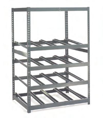 Automotive Storage Battery Racks Provides automatic first-in/first-out storage.