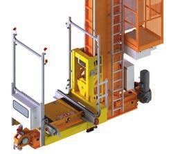 This cradle incorporates motorised chains that facilitate the entry and exit of pallets. 1. Racks 2. Stacker crane 3. Automatic shuttle 4.