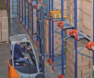 Operation The loading and unloading of pallets is carried out in four easy steps: 1 A forklift places the Pallet Shuttle in the channel
