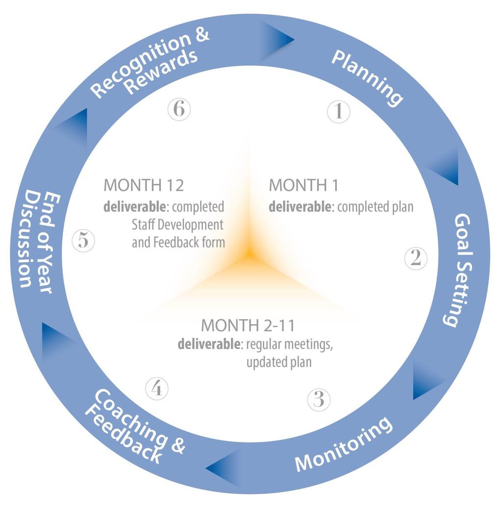 Six phases of the performance planning process 1. Planning Planning is the first step in the cycle which the leader and staff member spend time planning for the coming year.