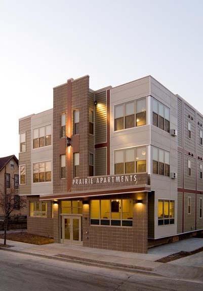 Case 1: Prairie Apartments Milwaukee, WI LEED for Homes Gold 18,900 square foot, three story, 24 apartment unit building for supportive housing.