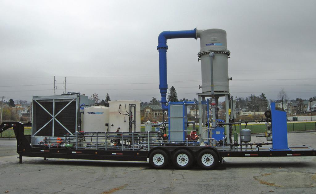 Mobile TurboFrac 65 BPD produced water recycling systems can be deployed at the well site for smaller capacity applications.