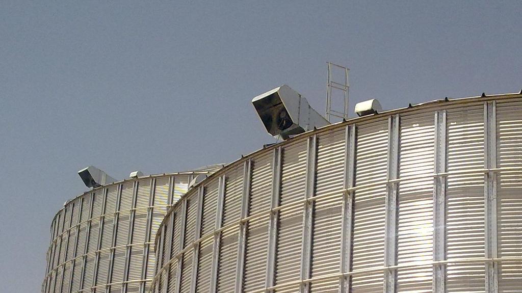 ROOF VENTS & ROOF EXHAUST FANs: The roof vents are assembled to over the steel silo