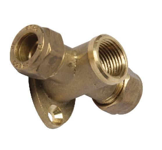 COMPRESSION FITTINGS D-29XS Wallplate Tee. Copper to Copper to Female Iron connections.