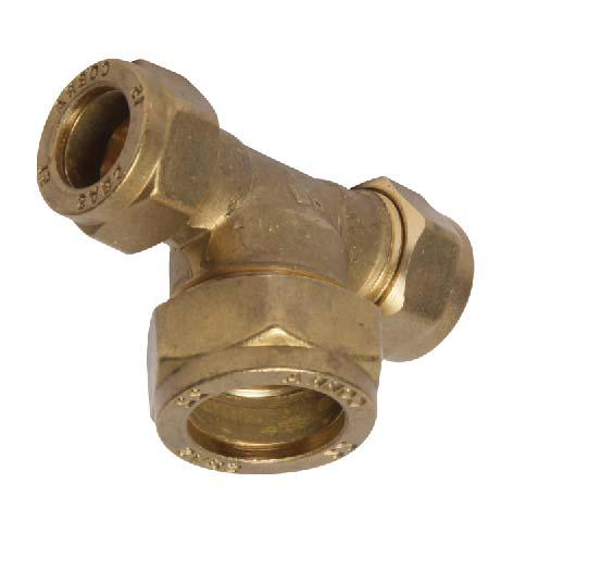 COMPRESSION FITTINGS D-279XS Reducing Tee. All ends Copper. Run equally reduced.