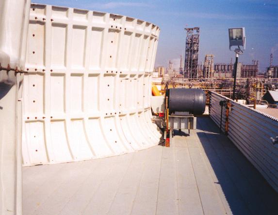 SAFDECK is lightweight and easy to install, especially in rooftop applications like this cooling tower fan deck.