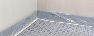 - Unroll hook-and-loop mat evenly and parallel to the wall and continuously and evenly