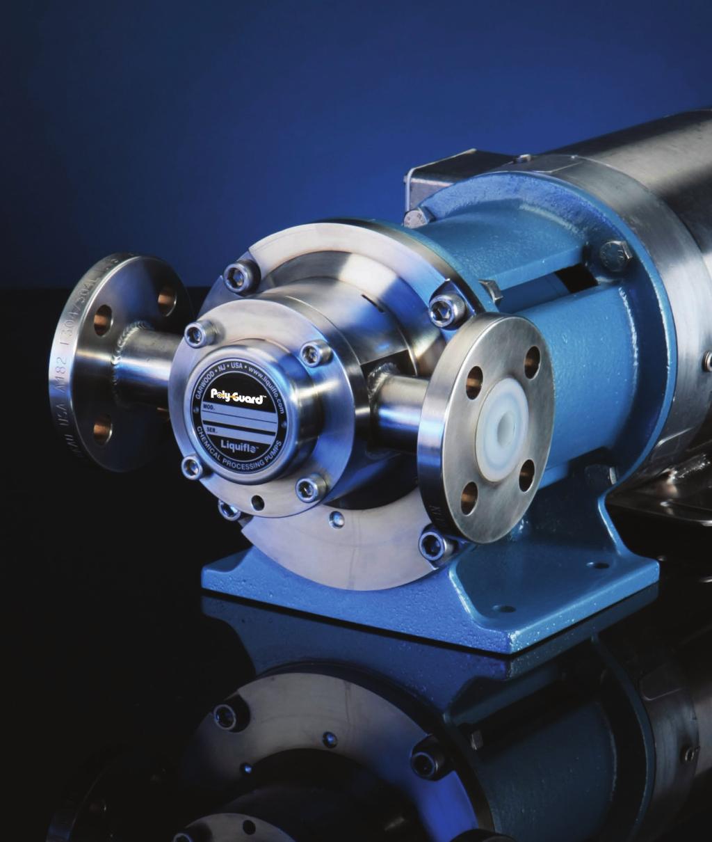 A Revolutionary Innovation in Chemical Pump Technology... The Liquiflo POLY-GUARD Polymer-Lined Stainless Steel Gear Pump.