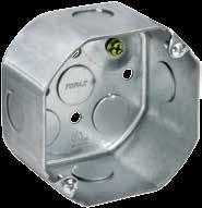 an electrical device where multiple conductor runs are split in two or more directions 4" octagon blank flat covers are used to cover 4" octagon box wiring and