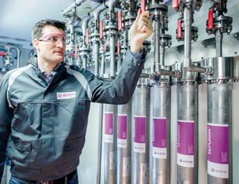 SEPURAN Green in the biogas plant Evonik has developed a biogas upgrading process that maximizes the performance of the membranes.