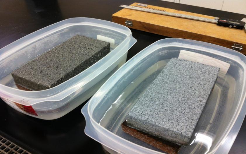 Method 2 Water Uptake of Concrete Masonry Units: This is a test that has been modified from ASTM C 1403 Standard Test Method for Rate of Water Absorption of Mortar to accommodate the testing of