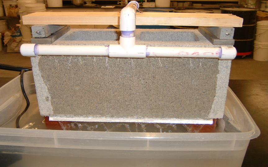 Method 3 Spray Bar Test for Concrete Masonry Units: One full sized specimen will be required from each trial mix.