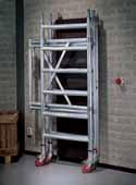 Because this single width folding scaffold frame has one rung less than the normal frames, this can be driven through standard door opening without having to be