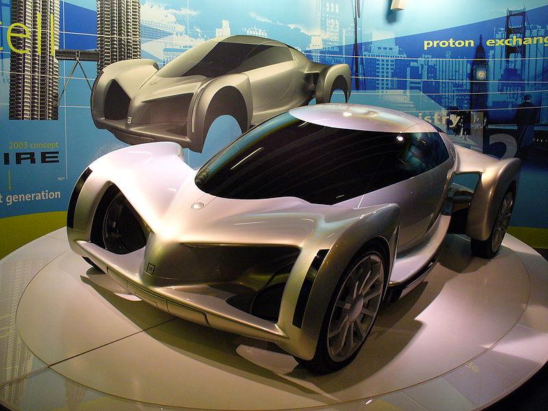 Figure. The General Motors Hy-wire hydrogen car on display at the Test Track attraction at Disney World's Epcot. Source: http://en.wikipedia.