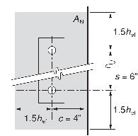 Calculation per ACI 318-14 Chapter 17, ACI 318-11 Appendix D and this report. Step 1. Calculate steel strength of anchor in tension = na f = 2 x 0.11 x 106,000 = 23,320 lb sa se uta ACI 318-14 Ref.