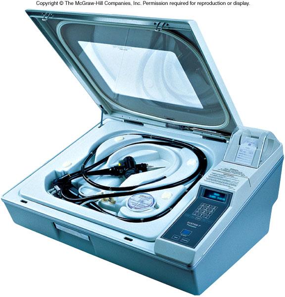 Examples of different devices used to sterilize medical equipment.